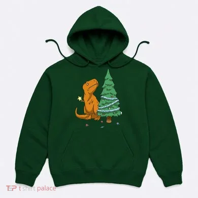 Cute T Rex Christmas Tree Hoodie