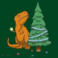 Cute T Rex Christmas Tree Long Sleeve Shirt thumb 2