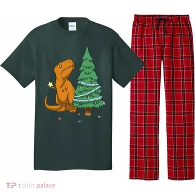 Cute T Rex Christmas Tree Pajama Set