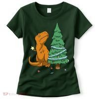 Cute T Rex Christmas Tree Women's T-Shirt thumb 0