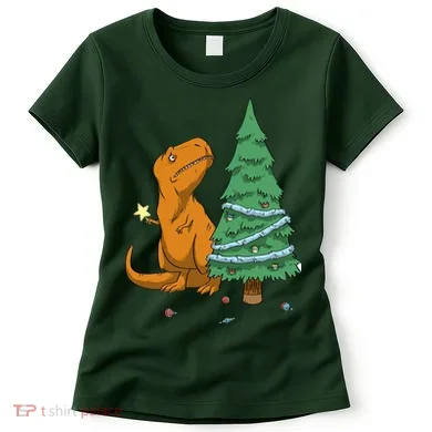 Cute T Rex Christmas Tree Women's T-Shirt