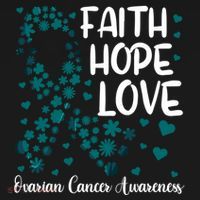Cute Teal Ribbon Cute Gift Faith Hope Love Ovarian Cancer Gift Women's Hoodie thumb 2