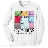 Capybara The Rodents Capy Meme Summer Kids Long Sleeve Shirt thumb 0
