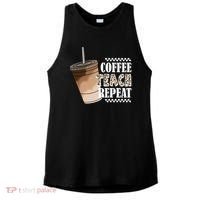 Coffee Teach Repeat Cute Teacher Gift Ladies PosiCharge Tri-Blend Wicking Tank thumb 0
