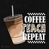 Coffee Teach Repeat Cute Teacher Gift Ladies PosiCharge Tri-Blend Wicking Tank thumb 2