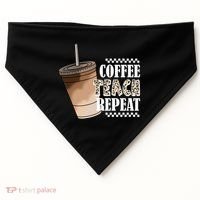 Coffee Teach Repeat Cute Teacher Gift USA-Made Doggie Bandana thumb 0