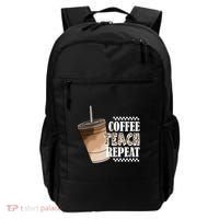 Coffee Teach Repeat Cute Teacher Gift Backpack thumb 0
