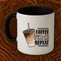 Coffee Teach Repeat Cute Teacher Gift Coffee Mug thumb 2