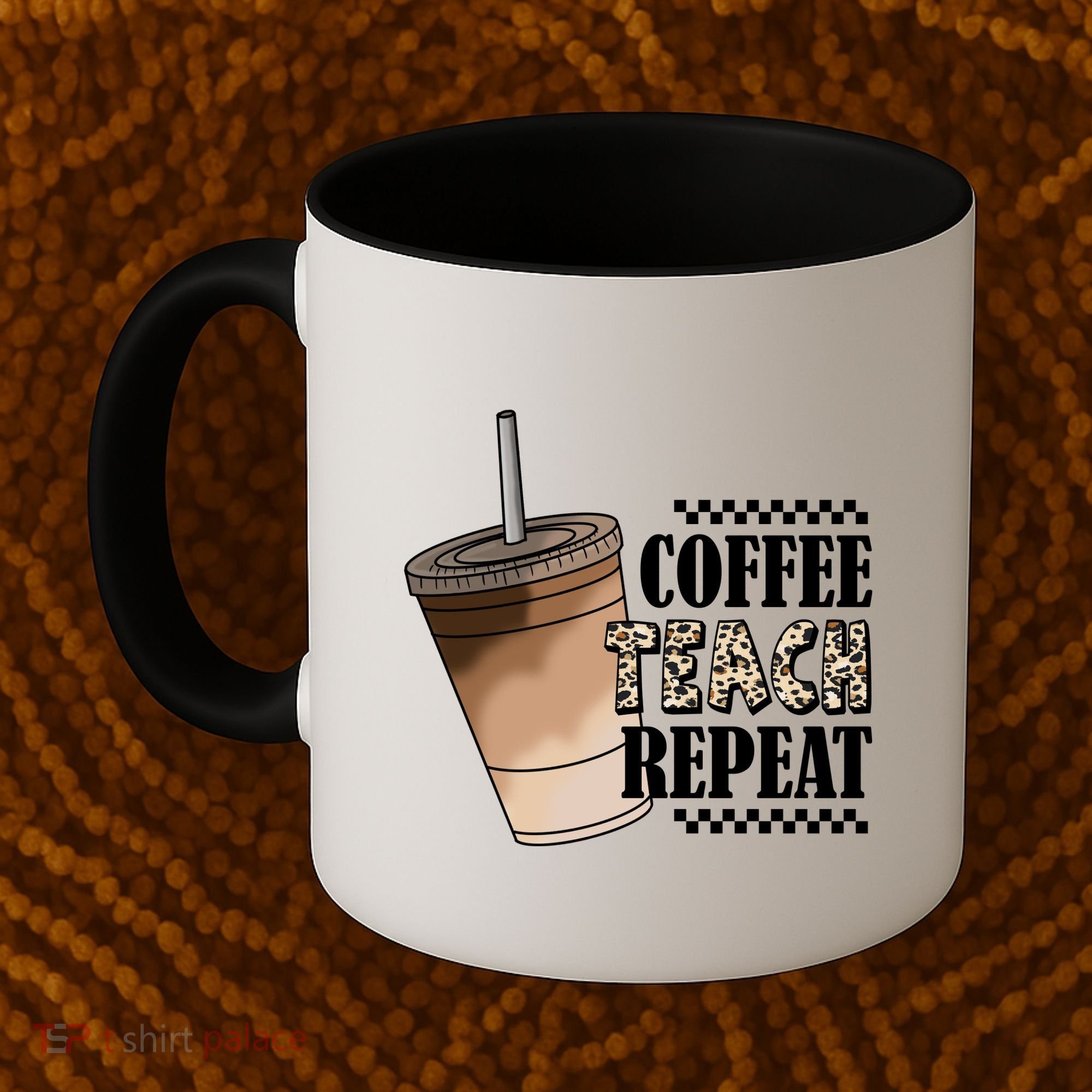 Coffee Teach Repeat Cute Teacher Gift Coffee Mug
