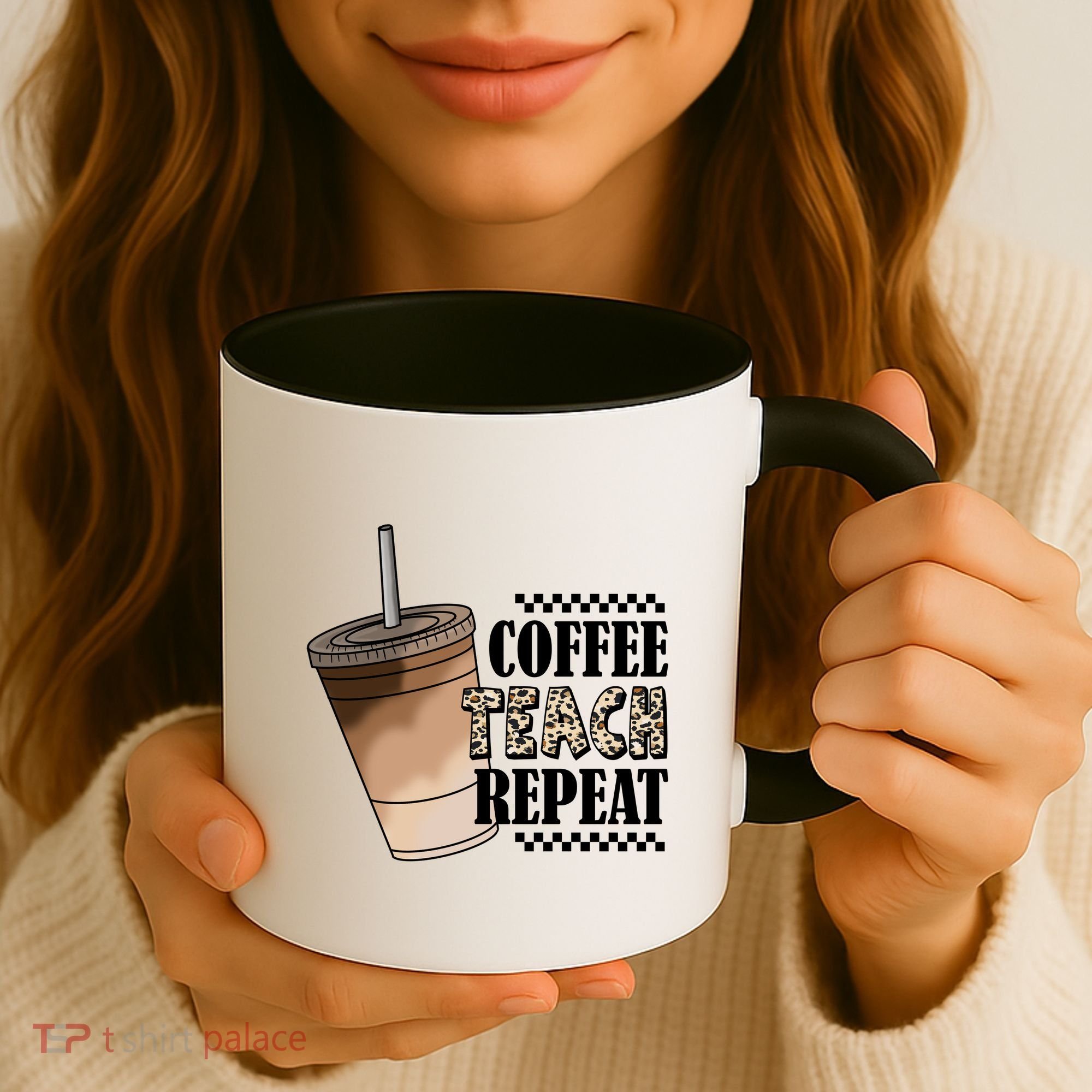 Coffee Teach Repeat Cute Teacher Gift Coffee Mug