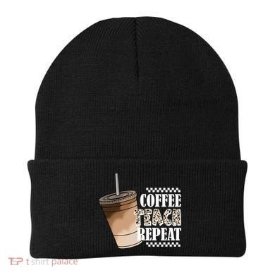 Coffee Teach Repeat Cute Teacher Gift Beanie