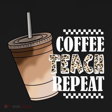 Coffee Teach Repeat Cute Teacher Gift Drawstring Bag