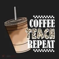 Coffee Teach Repeat Cute Teacher Gift Tumbler thumb 3