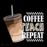 Coffee Teach Repeat Cute Teacher Gift Ornament thumb 1
