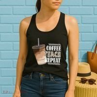 Coffee Teach Repeat Cute Teacher Gift Women's Tank Top thumb 2