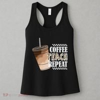 Coffee Teach Repeat Cute Teacher Gift Women's Tank Top thumb 3