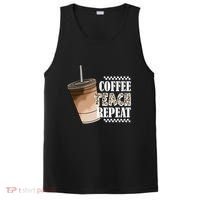 Coffee Teach Repeat Cute Teacher Gift PosiCharge Competitor Tank thumb 0