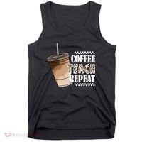 Coffee Teach Repeat Cute Teacher Gift Tank Top thumb 0