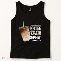 Coffee Teach Repeat Cute Teacher Gift Tank Top thumb 2