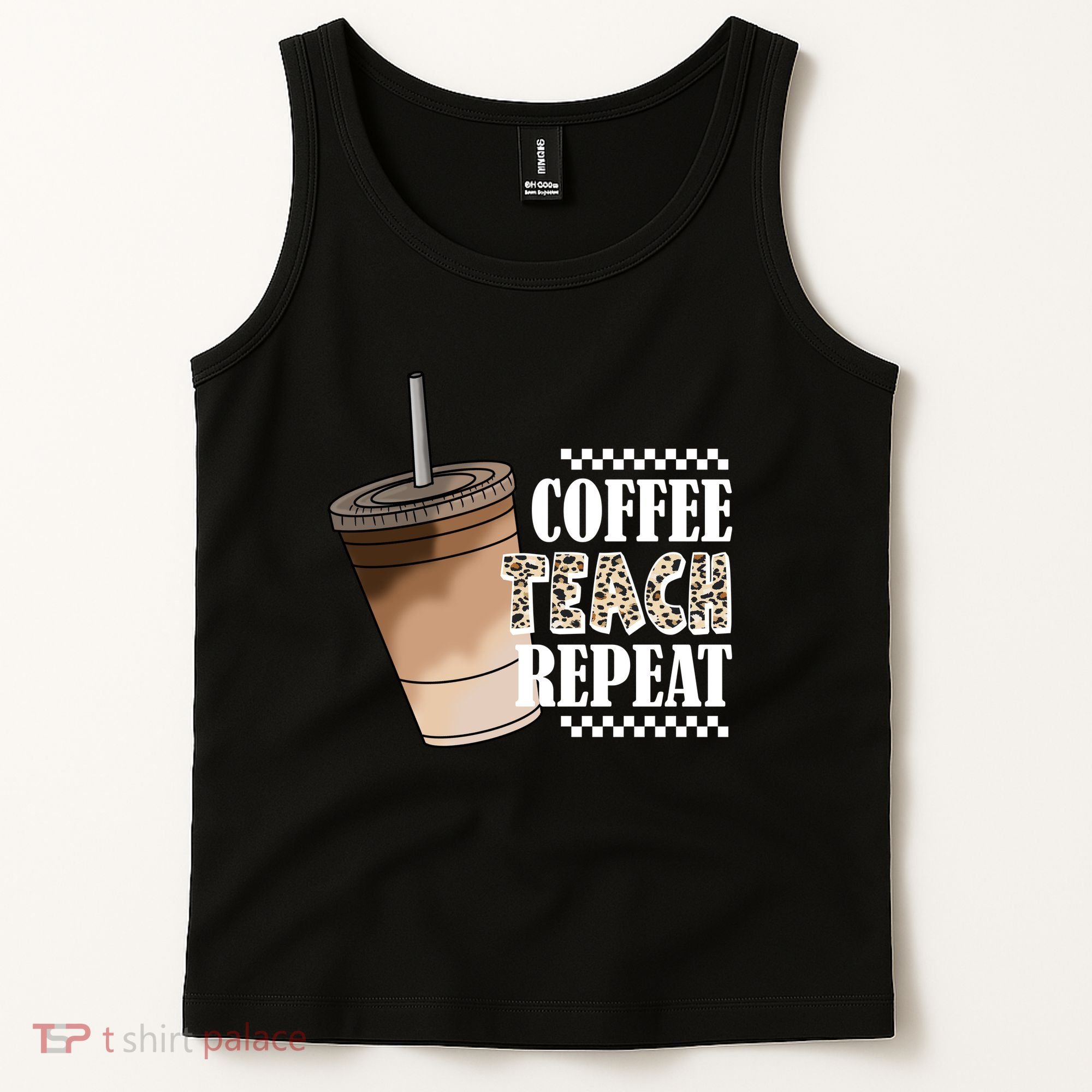 Coffee Teach Repeat Cute Teacher Gift Tank Top