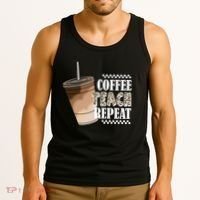 Coffee Teach Repeat Cute Teacher Gift Tank Top thumb 3
