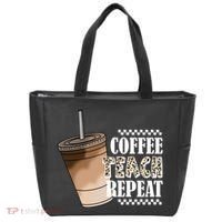 Coffee Teach Repeat Cute Teacher Gift Tote Bag thumb 0