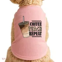 Coffee Teach Repeat Cute Teacher Gift Doggie Tank thumb 0