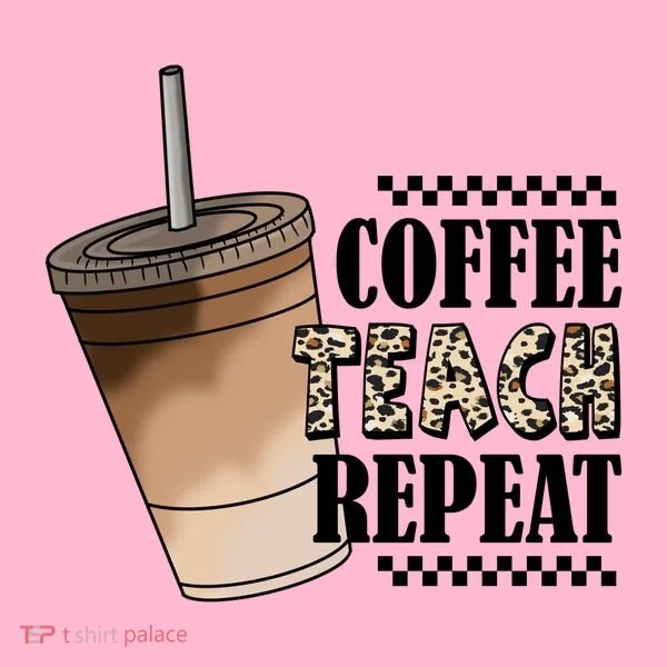 Coffee Teach Repeat Cute Teacher Gift Doggie Tank