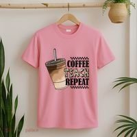 Coffee Teach Repeat Cute Teacher Gift T-Shirt thumb 2