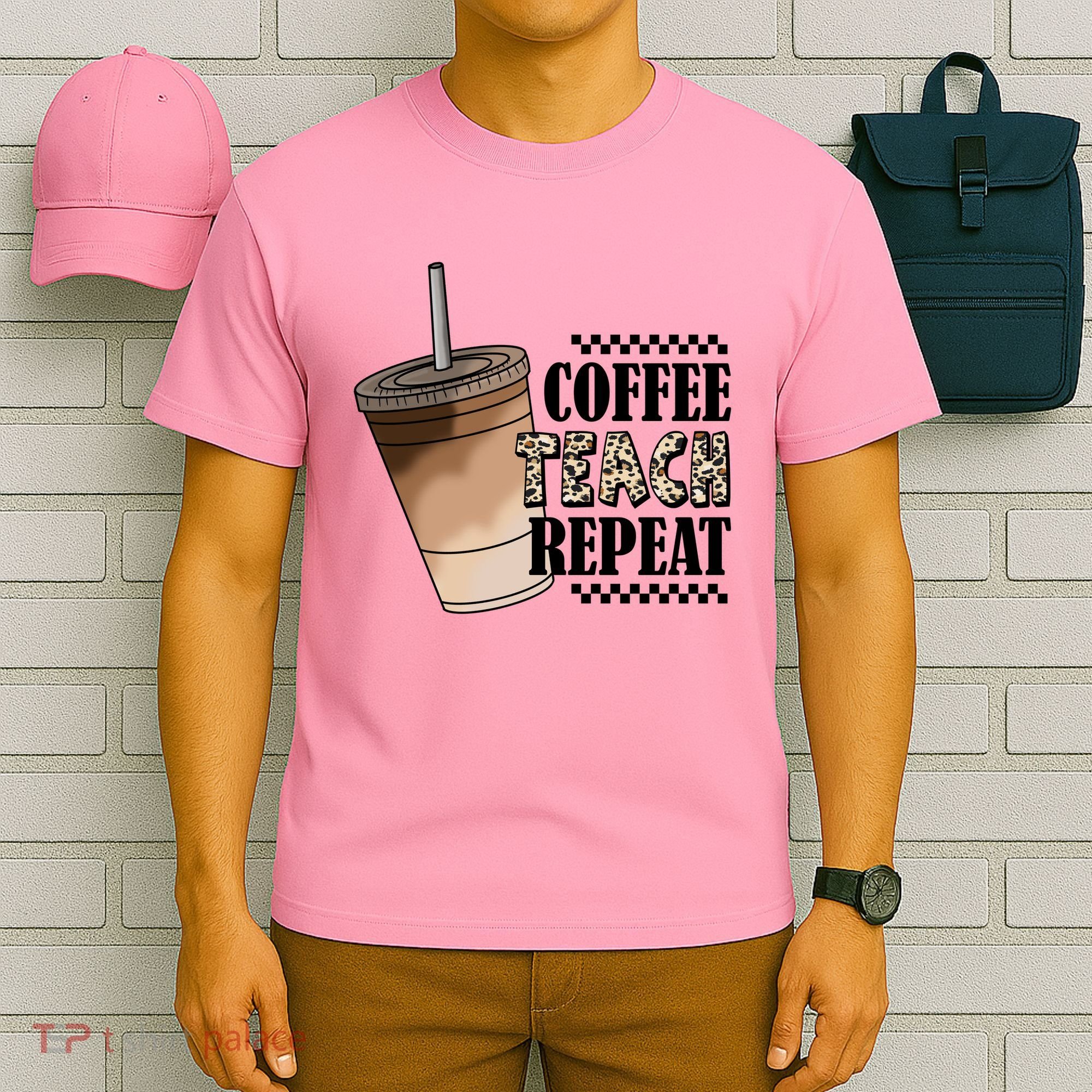 Coffee Teach Repeat Cute Teacher Gift T-Shirt