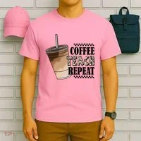 Coffee Teach Repeat Cute Teacher Gift T-Shirt thumb 6