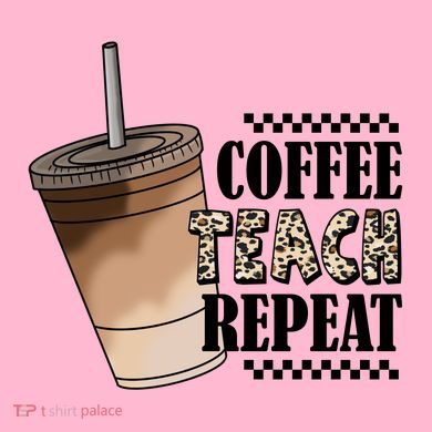 Coffee Teach Repeat Cute Teacher Gift Coaster