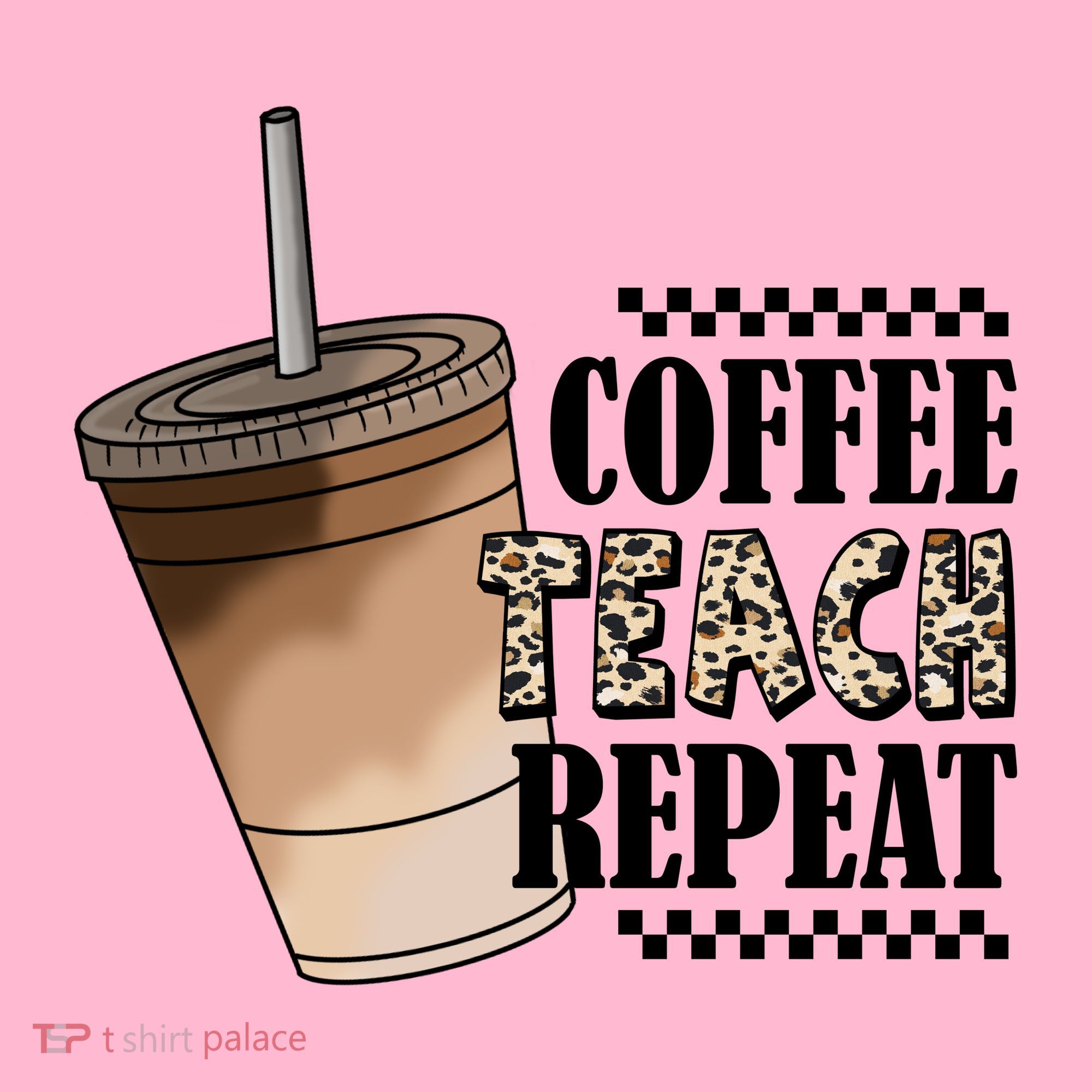 Coffee Teach Repeat Cute Teacher Gift Coaster