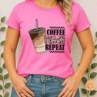 Coffee Teach Repeat Cute Teacher Gift Women's T-Shirt thumb 2