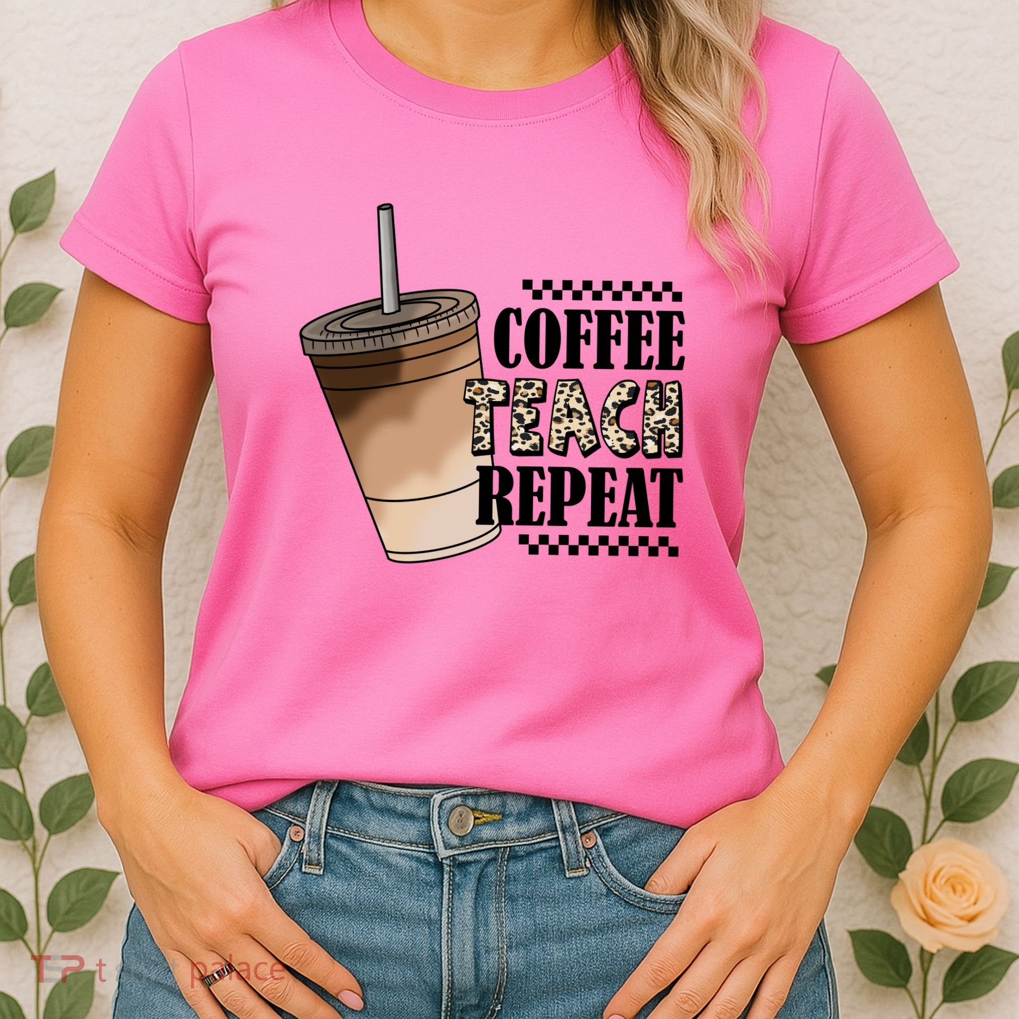 Coffee Teach Repeat Cute Teacher Gift Women's T-Shirt
