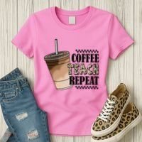 Coffee Teach Repeat Cute Teacher Gift Women's T-Shirt thumb 3
