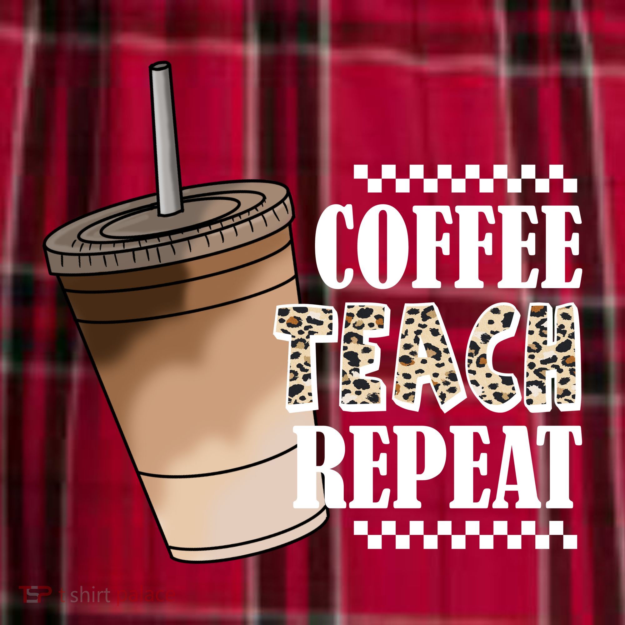 Coffee Teach Repeat Cute Teacher Gift Men's Flannel Plaid Pajama Pants