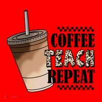 Coffee Teach Repeat Cute Teacher Gift Santa Hat thumb 1