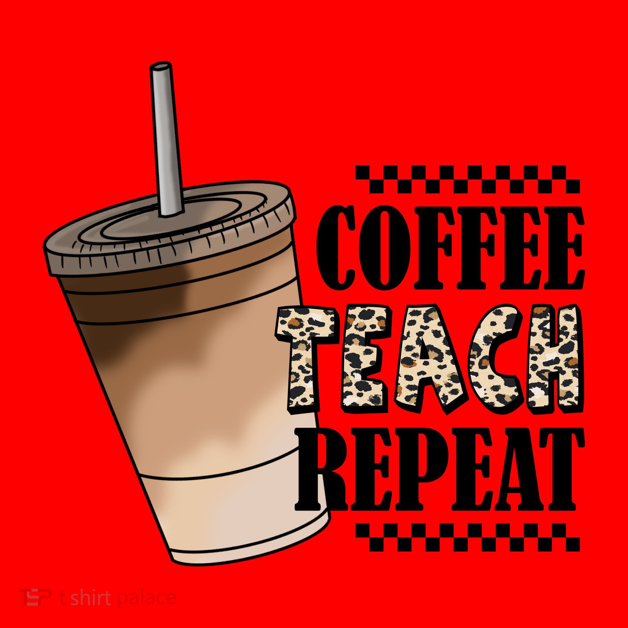 Coffee Teach Repeat Cute Teacher Gift Santa Hat
