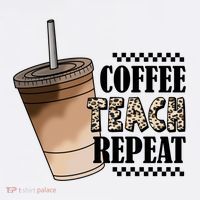 Coffee Teach Repeat Cute Teacher Gift Garment-Dyed Sweatshirt thumb 2
