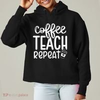 Coffee Teach Repeat Ladies Heavyweight Boxy Pullover Hoodie thumb 0