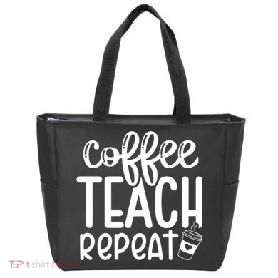 Coffee Teach Repeat Tote Bag