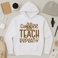 Coffee Teach Repeat Hoodie thumb 3