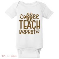 Coffee Teach Repeat Baby Bodysuit thumb 0