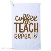 Coffee Teach Repeat Golf Towel thumb 0