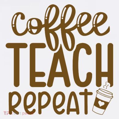 Coffee Teach Repeat Women's Crop Top Tee