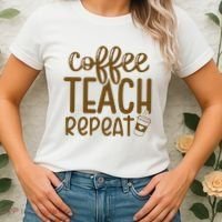 Coffee Teach Repeat Women's T-Shirt thumb 2