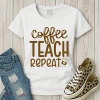 Coffee Teach Repeat Women's T-Shirt thumb 3