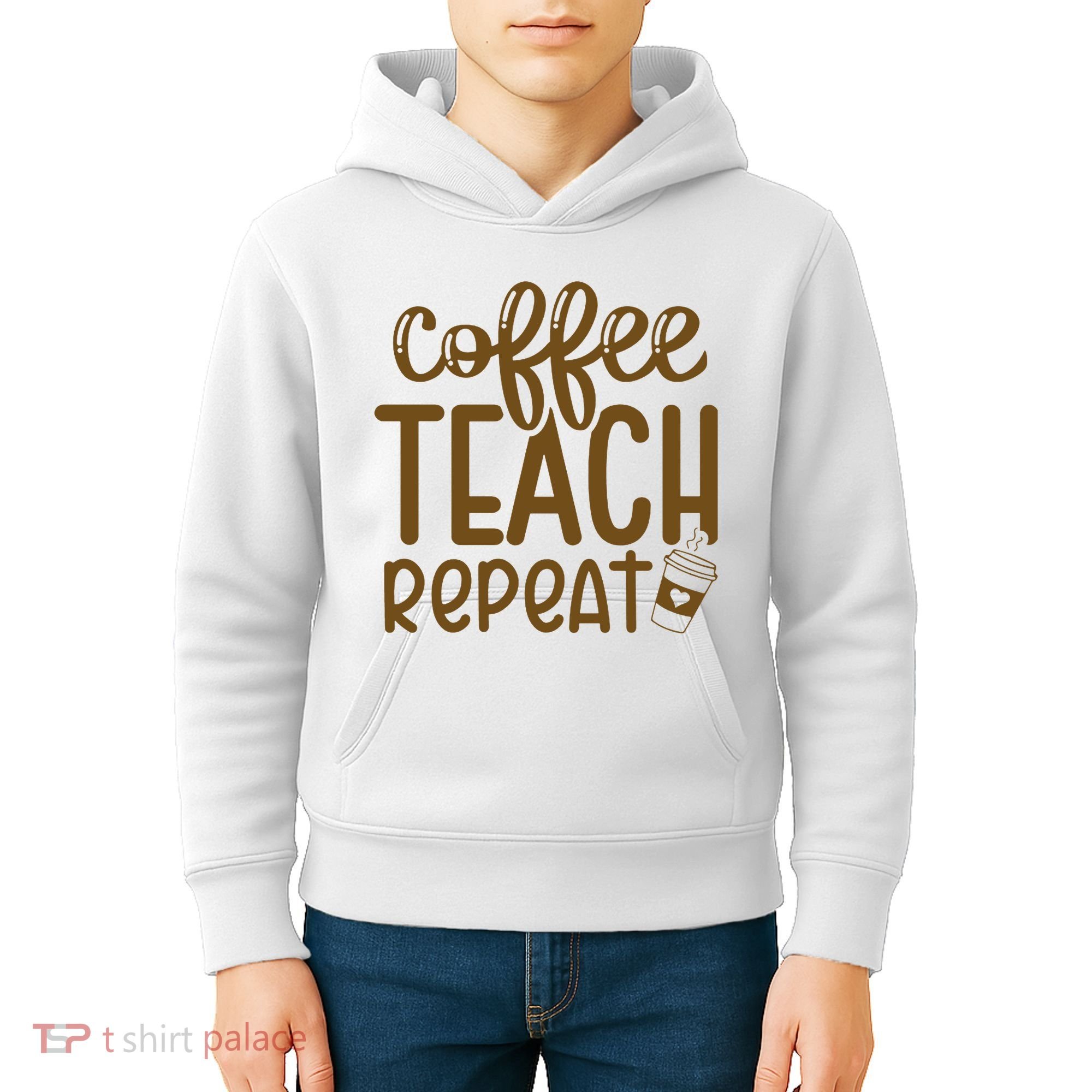 Coffee Teach Repeat Kids Hoodie
