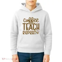 Coffee Teach Repeat Kids Hoodie thumb 4